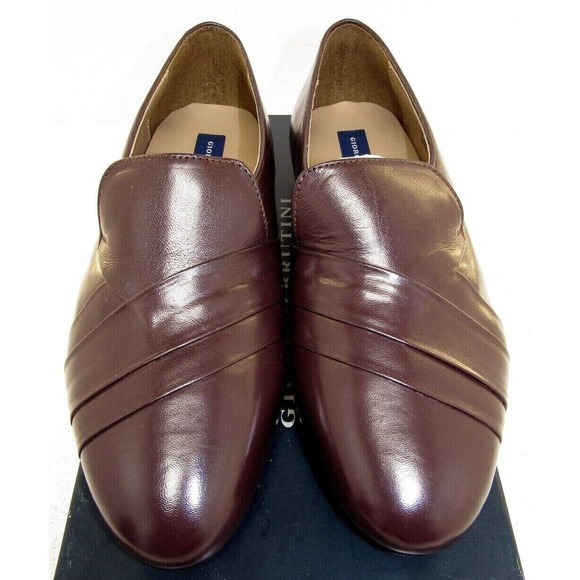 Mens Giorgio Brutini Pierce Wine Brown Leather Slip-On Dress Loafers 12 Wide NEW - Picture 2 of 5